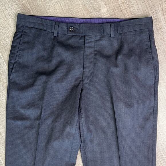 TED BAKER 100% Wool Charcoal Gray Flat Front Dress Slacks Jefferson Pants - Picture 6 of 11